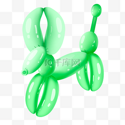 小狗气球图片_小狗气球卡通儿童娱乐玩具绿色