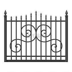 栏杆花园图片_金属锻造围栏的插图花园公园或庭