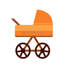 带孩子的背景图片_带轮子的婴儿车、带把手的沙色婴