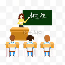 藏蓝椅子图片_教室上课教学老师扁平学习