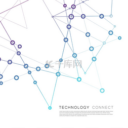 几何概念设计图片_具有连接点和线、神经元和神经系
