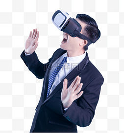 vr商务图片_虚拟体验VR眼镜科技人物
