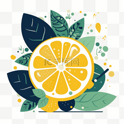 扁平风夏日水果柠檬免抠元素