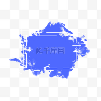 深蓝色垃圾笔刷长方形边框