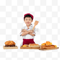 美食制作图片_制作面包的儿童
