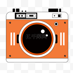 橙色卡通相机剪贴画