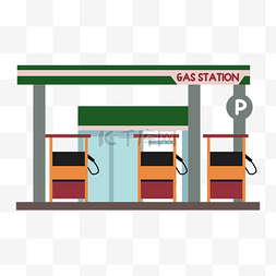 加油站能源燃料扁平风格
