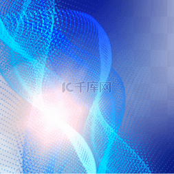 前沿科技科技图片_蓝色网状抽象光效科技