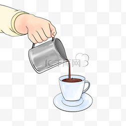 饮品热饮图片_制作咖啡倒咖啡饮品手势