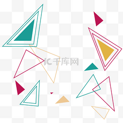 彩色线条三角形png免费下载