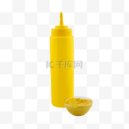 黄色圆筒图片_芥末塑料罐子调味品