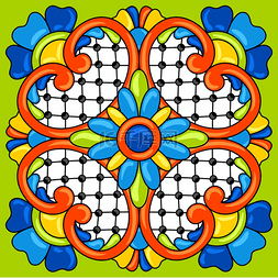 维克多雨果图片_墨西哥塔拉维拉瓷砖图案用观赏花