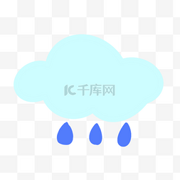 降雨云朵可爱天气图标