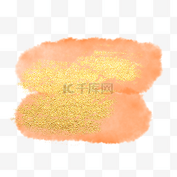 橘黄色涂鸦图片_橘黄色堆叠图形水彩污渍