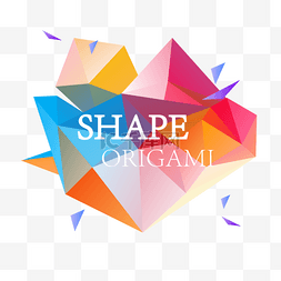 彩色抽象三角形边框图片_彩色抽象几何低聚边框文本框
