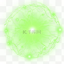 雷电特效图片_绿色闪电球光效特效