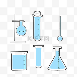 蓝色烧瓶图片_蓝色化学仪器图标