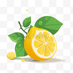 一颗柠檬图片_夏季扁平卡通风一颗柠檬