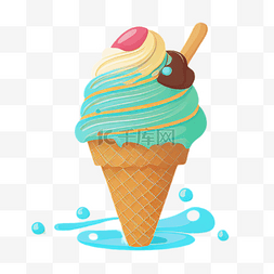 夏日清凉冷饮冰淇淋