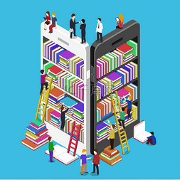 lib图片_Isometric online mobile library