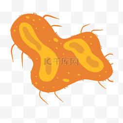 橙色黄色卡通可爱病毒细菌