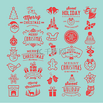 Christmas design elements, logos, badges, labels, icons, decoration and objects.