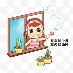 换气图片_夏季防中暑室内勤通风