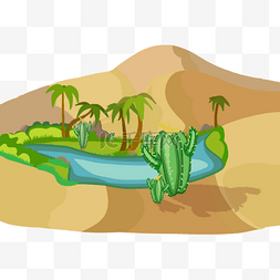 冒险岛宣传片素材图片_沙漠绿洲卡通仙人掌植物