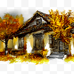秋季的房屋