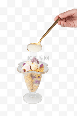 健康休闲食品图片_健康早餐酸奶燕麦片