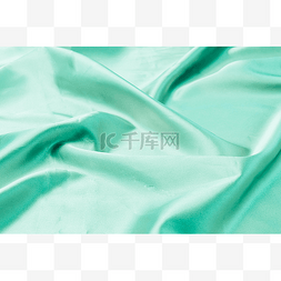丝绸绸缎材质图片_绿色褶皱丝绸布