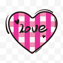 爱情条纹图片_粉红色条纹心形卡通贴图