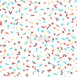 糖果颜色背景图片_带有装饰性甜甜圈的无缝图案甜甜
