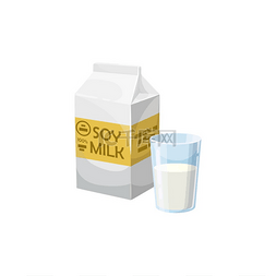 维生素图标图片_豆浆装在玻璃里包装健康乳白色饮