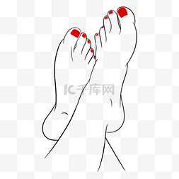 脚趾美容线条艺术指甲油