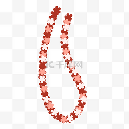 红花环图片_印度乌加迪红白颜色花环
