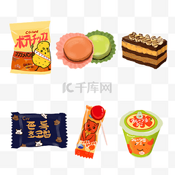日韩零食设计图片_日韩零食休闲食品组合甜点套图