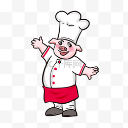 猪厨师卡通烹饪可爱