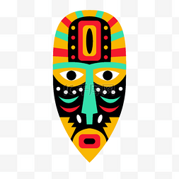 原始部落元素图片_非洲原始部落黑色大眼睛面具