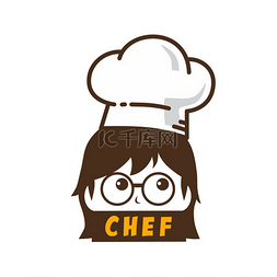 卡通厨师矢量厨师图片_女主厨角色卡通艺术标志图标矢量