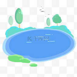 自然树木图片_湖边湖畔湖水水潭植物