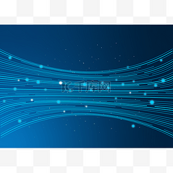 蓝色科技背景商务图片_科技流线线条背景