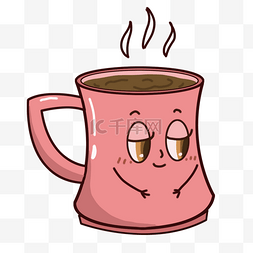 装着咖啡的咖啡杯图片_装着咖啡的粉色马克杯