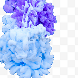 蓝色爆炸花图片_紫色墨水摄影图七彩抽象