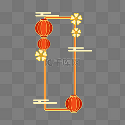 新年春节灯笼边框标题框喜庆红色