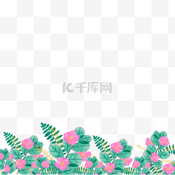 水彩婚礼花卉绿色叶子边框
