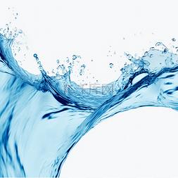 蓝色溅射图片_飞溅的水花流体元素