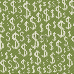 绿色金融背景图片_美元标志无缝图案美元标志无缝图