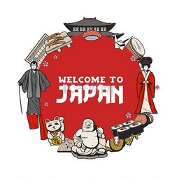 日本文化、传统、美食和旅游地标