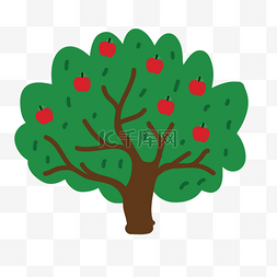 和风的装饰图片_绿色植物苹果树装饰图形